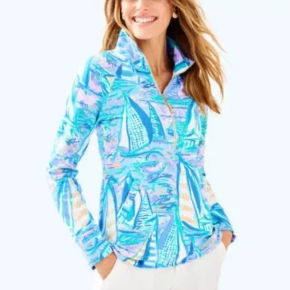 Lilly Pulitzer UPF 50+ Skipper Popover Aboat Time Sz XS - Picture 2 of 16